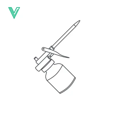 Line Art Illustration of a Foam Dispenser Gun