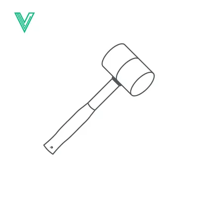Simple Line Drawing of a Rubber Mallet Tool
