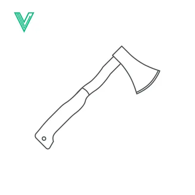 Simple Outline Drawing of an Axe Tool