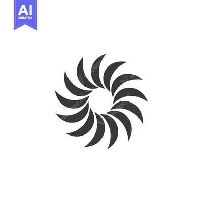 Abstract circular design with repeating curved shapes