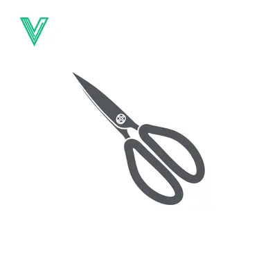Stylized Icon of Open Scissors Simple Vector Graphic