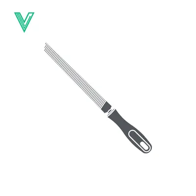 A rasp tool with a black handle and metal teeth