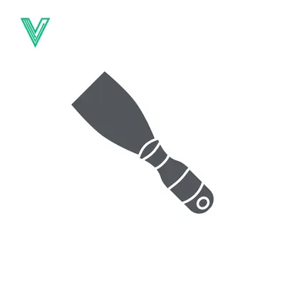 Simple Icon of a Putty Knife Tool
