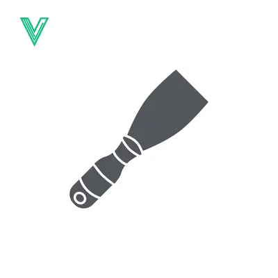Simple Icon of a Putty Knife Tool