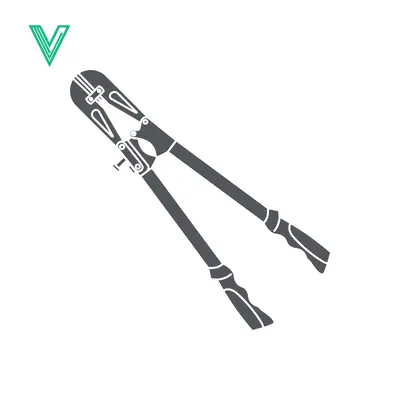 Heavy Duty Bolt Cutters Tool Icon Silhouette