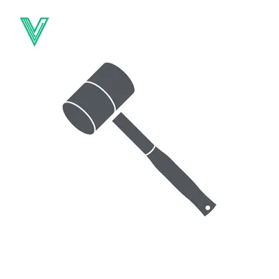 Simple Icon of a Mallet Hammer Tool