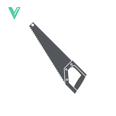 A simple clean illustration of a hand saw on a white background