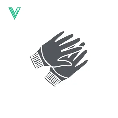 Stylized Illustration of Dark Gray Winter Gloves