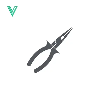 Minimalist Icon of Long Nose Pliers on White Background