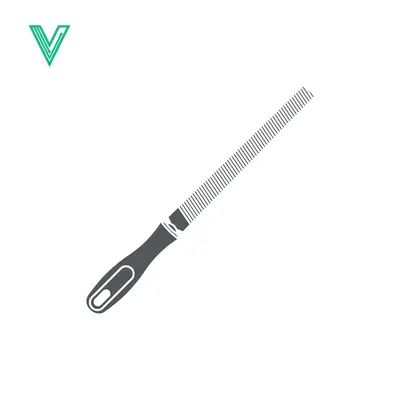 A detailed illustration of a rasp file tool on a white background