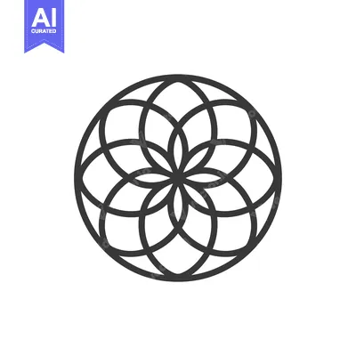Aset desain premium: Abstract Circular Geometric Design with Interlocking Loops