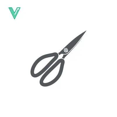 Simple Icon of Scissors on White Background