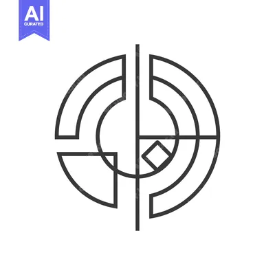 Aset premium populer: Abstract Circular Geometric Design with Intersecting Lines
