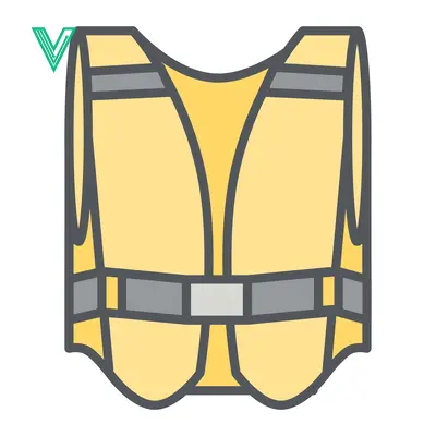 High Visibility Safety Vest Icon for Construction and Road Work