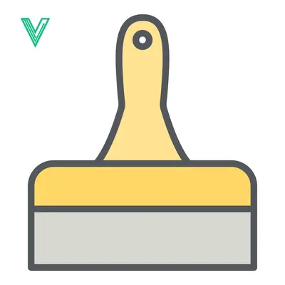 Flat Design Paint Brush Icon Vector Illustration
