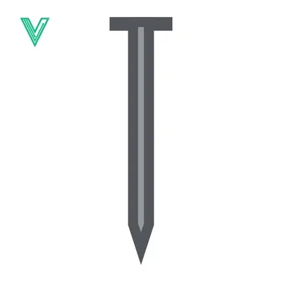 Simple Illustration of a Metal Nail on a White Background