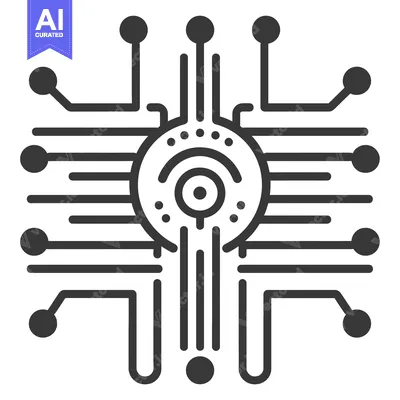 Aset premium populer: Abstract Circular Network with Connected Lines and Nodes