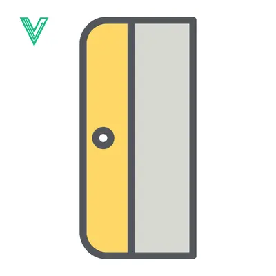 Modern Door Icon with Rounded Corner and Knob