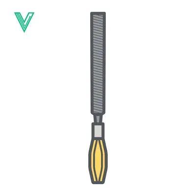 Illustration of a Metal Rasp Tool with Wooden Handle