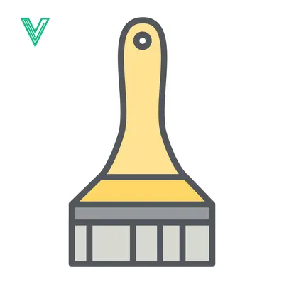 Flat Design Paint Brush Icon Vector Illustration