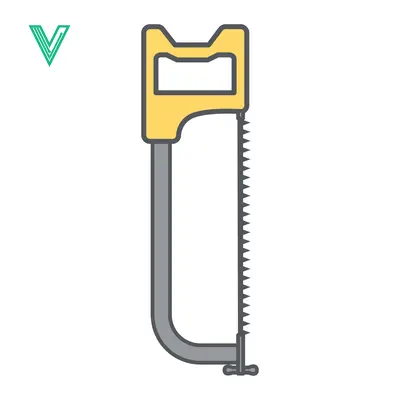 Illustration of a Yellow and Gray Hacksaw Tool