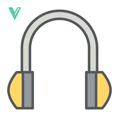 Minimalist Icon of Headphones for Music and Audio
