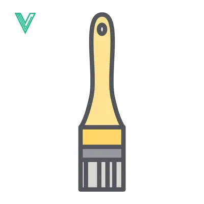 Flat Design Paint Brush Icon Vector Illustration