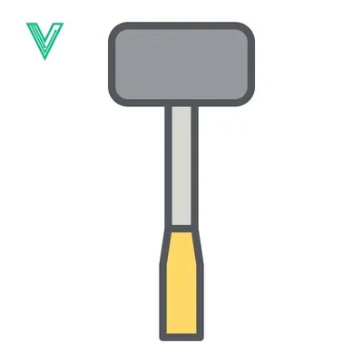Simple Flat Icon of a Sledgehammer Tool
