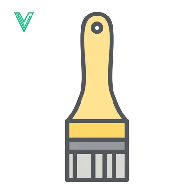 Flat Design Paintbrush Icon for Creative Projects