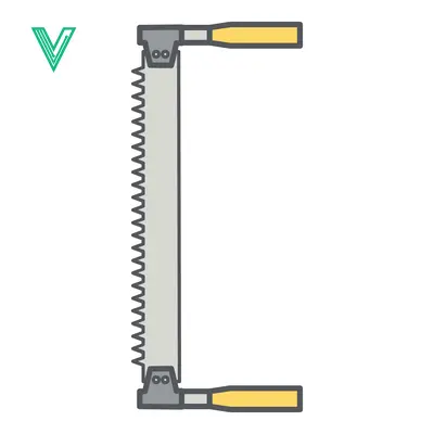 Two-Handed Saw with Yellow Handles for Cutting Wood