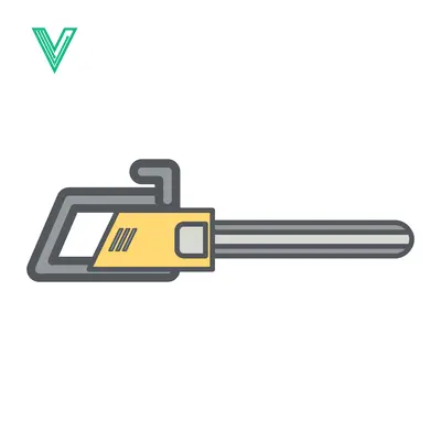 Illustration of a Yellow and Gray Chainsaw Tool