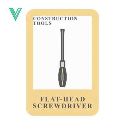 Flat-Head Screwdriver Construction Tool Illustration