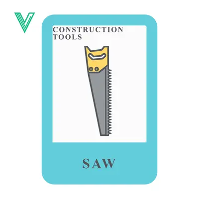 Illustration of a Hand Saw for Construction Tools