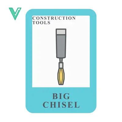 Illustration of a Big Chisel for Construction Tools