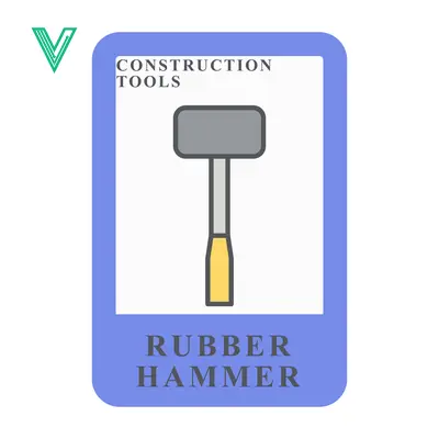 Illustration of a Rubber Mallet Hammer for Construction Tools