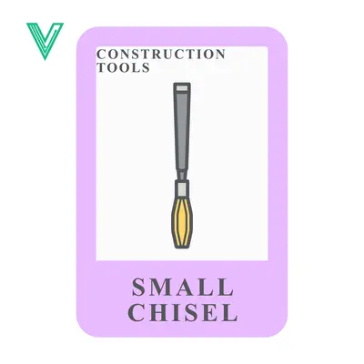 Illustration of a small chisel a construction tool for carving and shaping materials