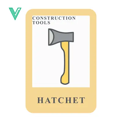 Illustration of a Hatchet a Construction Tool