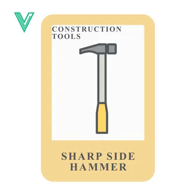 Illustration of a Sharp Side Hammer for Construction Tools