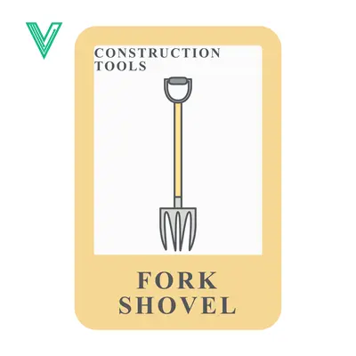 Illustration of a Fork Shovel Construction Tool