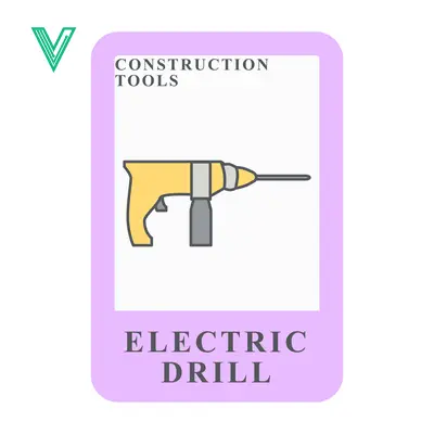 Illustration of an electric drill a construction tool