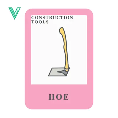 Illustration of a Hoe a Construction Tool