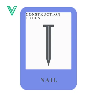 Simple Illustration of a Nail a Construction Tool