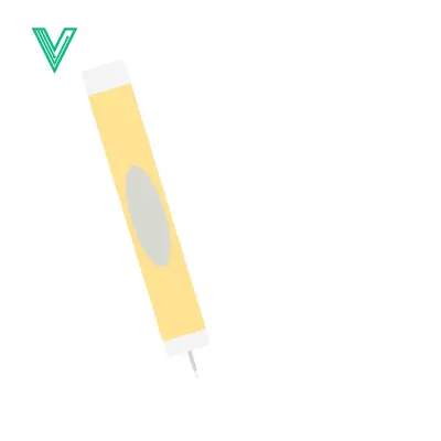 Aset desain premium: Yellow highlighter pen with grey oval mark on white background