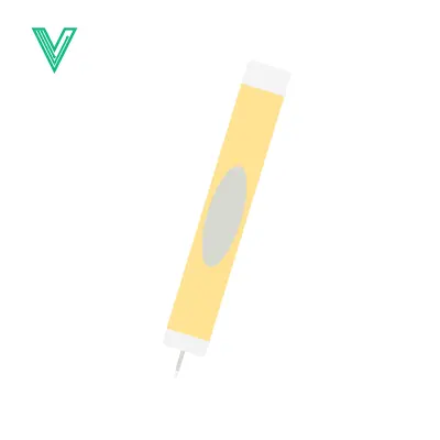 Aset desain premium: Minimalist Yellow Marker Pen Icon on White Background