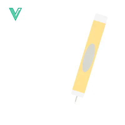 Aset desain premium: A simple yellow marker with a gray oval in the middle