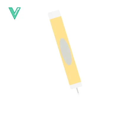 Yellow highlighter pen with gray oval marking isolated on white background