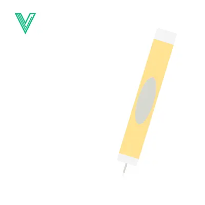 A minimalist yellow marker pen with a gray grip on a white background