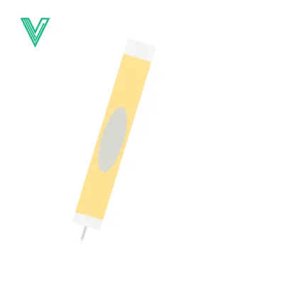 Yellow highlighter pen with a gray oval marking isolated on white background