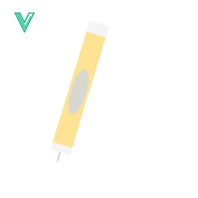 Yellow highlighter pen with a gray oval marking isolated on white background