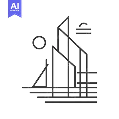 Abstract Cityscape with Sun and Horizon